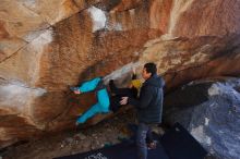 Bouldering in Hueco Tanks on 01/06/2020 with Blue Lizard Climbing and Yoga

Filename: SRM_20200106_1254100.jpg
Aperture: f/4.0
Shutter Speed: 1/250
Body: Canon EOS-1D Mark II
Lens: Canon EF 16-35mm f/2.8 L