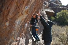 Bouldering in Hueco Tanks on 01/06/2020 with Blue Lizard Climbing and Yoga

Filename: SRM_20200106_1345370.jpg
Aperture: f/2.2
Shutter Speed: 1/500
Body: Canon EOS-1D Mark II
Lens: Canon EF 50mm f/1.8 II