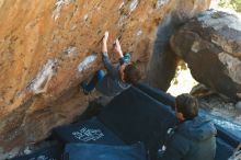 Bouldering in Hueco Tanks on 01/06/2020 with Blue Lizard Climbing and Yoga

Filename: SRM_20200106_1427340.jpg
Aperture: f/3.2
Shutter Speed: 1/320
Body: Canon EOS-1D Mark II
Lens: Canon EF 50mm f/1.8 II