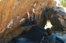 Bouldering in Hueco Tanks on 01/06/2020 with Blue Lizard Climbing and Yoga

Filename: SRM_20200106_1427410.jpg
Aperture: f/3.5
Shutter Speed: 1/320
Body: Canon EOS-1D Mark II
Lens: Canon EF 50mm f/1.8 II