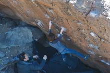 Bouldering in Hueco Tanks on 01/06/2020 with Blue Lizard Climbing and Yoga

Filename: SRM_20200106_1444360.jpg
Aperture: f/4.5
Shutter Speed: 1/320
Body: Canon EOS-1D Mark II
Lens: Canon EF 50mm f/1.8 II