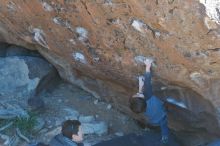 Bouldering in Hueco Tanks on 01/06/2020 with Blue Lizard Climbing and Yoga

Filename: SRM_20200106_1453261.jpg
Aperture: f/4.0
Shutter Speed: 1/320
Body: Canon EOS-1D Mark II
Lens: Canon EF 50mm f/1.8 II