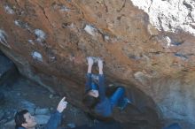 Bouldering in Hueco Tanks on 01/06/2020 with Blue Lizard Climbing and Yoga

Filename: SRM_20200106_1453340.jpg
Aperture: f/4.5
Shutter Speed: 1/320
Body: Canon EOS-1D Mark II
Lens: Canon EF 50mm f/1.8 II