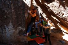 Bouldering in Hueco Tanks on 02/14/2020 with Blue Lizard Climbing and Yoga

Filename: SRM_20200214_1140010.jpg
Aperture: f/7.1
Shutter Speed: 1/250
Body: Canon EOS-1D Mark II
Lens: Canon EF 16-35mm f/2.8 L