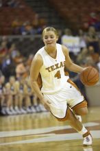 Guard Erika Arriaran, #4.  The lady longhorns defeated the Oral Roberts University's (ORU) Golden Eagles 79-40 Saturday night.

Filename: SRM_20061125_1333048.jpg
Aperture: f/2.8
Shutter Speed: 1/400
Body: Canon EOS-1D Mark II
Lens: Canon EF 80-200mm f/2.8 L