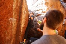 Bouldering in Hueco Tanks on 02/14/2020 with Blue Lizard Climbing and Yoga

Filename: SRM_20200214_1143060.jpg
Aperture: f/3.2
Shutter Speed: 1/250
Body: Canon EOS-1D Mark II
Lens: Canon EF 16-35mm f/2.8 L