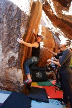 Bouldering in Hueco Tanks on 02/14/2020 with Blue Lizard Climbing and Yoga

Filename: SRM_20200214_1144010.jpg
Aperture: f/4.0
Shutter Speed: 1/250
Body: Canon EOS-1D Mark II
Lens: Canon EF 16-35mm f/2.8 L