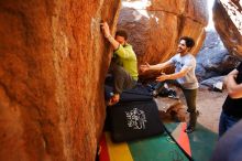 Bouldering in Hueco Tanks on 02/14/2020 with Blue Lizard Climbing and Yoga

Filename: SRM_20200214_1144290.jpg
Aperture: f/3.5
Shutter Speed: 1/250
Body: Canon EOS-1D Mark II
Lens: Canon EF 16-35mm f/2.8 L