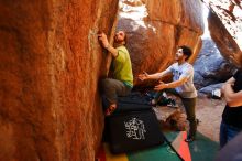 Bouldering in Hueco Tanks on 02/14/2020 with Blue Lizard Climbing and Yoga

Filename: SRM_20200214_1144300.jpg
Aperture: f/4.0
Shutter Speed: 1/250
Body: Canon EOS-1D Mark II
Lens: Canon EF 16-35mm f/2.8 L