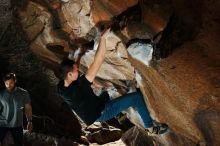 Bouldering in Hueco Tanks on 02/14/2020 with Blue Lizard Climbing and Yoga

Filename: SRM_20200214_1202170.jpg
Aperture: f/8.0
Shutter Speed: 1/250
Body: Canon EOS-1D Mark II
Lens: Canon EF 16-35mm f/2.8 L