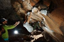 Bouldering in Hueco Tanks on 02/14/2020 with Blue Lizard Climbing and Yoga

Filename: SRM_20200214_1204040.jpg
Aperture: f/8.0
Shutter Speed: 1/250
Body: Canon EOS-1D Mark II
Lens: Canon EF 16-35mm f/2.8 L