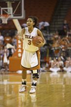 Guard Carla Cortijo, #3.  The lady longhorns defeated the Oral Roberts University's (ORU) Golden Eagles 79-40 Saturday night.

Filename: SRM_20061125_1335381.jpg
Aperture: f/2.8
Shutter Speed: 1/400
Body: Canon EOS-1D Mark II
Lens: Canon EF 80-200mm f/2.8 L