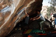 Bouldering in Hueco Tanks on 02/14/2020 with Blue Lizard Climbing and Yoga

Filename: SRM_20200214_1212510.jpg
Aperture: f/8.0
Shutter Speed: 1/250
Body: Canon EOS-1D Mark II
Lens: Canon EF 16-35mm f/2.8 L