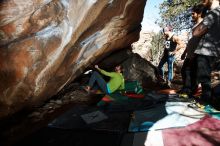 Bouldering in Hueco Tanks on 02/14/2020 with Blue Lizard Climbing and Yoga

Filename: SRM_20200214_1214040.jpg
Aperture: f/8.0
Shutter Speed: 1/250
Body: Canon EOS-1D Mark II
Lens: Canon EF 16-35mm f/2.8 L