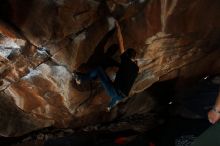 Bouldering in Hueco Tanks on 02/14/2020 with Blue Lizard Climbing and Yoga

Filename: SRM_20200214_1228430.jpg
Aperture: f/8.0
Shutter Speed: 1/250
Body: Canon EOS-1D Mark II
Lens: Canon EF 16-35mm f/2.8 L