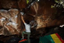 Bouldering in Hueco Tanks on 02/14/2020 with Blue Lizard Climbing and Yoga

Filename: SRM_20200214_1244410.jpg
Aperture: f/8.0
Shutter Speed: 1/250
Body: Canon EOS-1D Mark II
Lens: Canon EF 16-35mm f/2.8 L