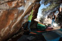 Bouldering in Hueco Tanks on 02/14/2020 with Blue Lizard Climbing and Yoga

Filename: SRM_20200214_1246400.jpg
Aperture: f/8.0
Shutter Speed: 1/250
Body: Canon EOS-1D Mark II
Lens: Canon EF 16-35mm f/2.8 L