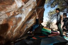 Bouldering in Hueco Tanks on 02/14/2020 with Blue Lizard Climbing and Yoga

Filename: SRM_20200214_1247500.jpg
Aperture: f/8.0
Shutter Speed: 1/250
Body: Canon EOS-1D Mark II
Lens: Canon EF 16-35mm f/2.8 L