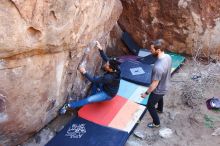 Bouldering in Hueco Tanks on 02/14/2020 with Blue Lizard Climbing and Yoga

Filename: SRM_20200214_1352550.jpg
Aperture: f/3.5
Shutter Speed: 1/250
Body: Canon EOS-1D Mark II
Lens: Canon EF 16-35mm f/2.8 L