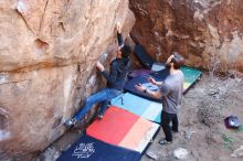 Bouldering in Hueco Tanks on 02/14/2020 with Blue Lizard Climbing and Yoga

Filename: SRM_20200214_1352590.jpg
Aperture: f/3.5
Shutter Speed: 1/250
Body: Canon EOS-1D Mark II
Lens: Canon EF 16-35mm f/2.8 L