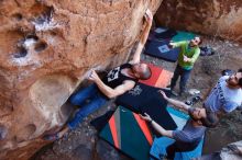 Bouldering in Hueco Tanks on 02/14/2020 with Blue Lizard Climbing and Yoga

Filename: SRM_20200214_1401410.jpg
Aperture: f/5.0
Shutter Speed: 1/250
Body: Canon EOS-1D Mark II
Lens: Canon EF 16-35mm f/2.8 L