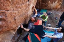 Bouldering in Hueco Tanks on 02/14/2020 with Blue Lizard Climbing and Yoga

Filename: SRM_20200214_1402170.jpg
Aperture: f/5.0
Shutter Speed: 1/250
Body: Canon EOS-1D Mark II
Lens: Canon EF 16-35mm f/2.8 L