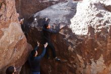 Bouldering in Hueco Tanks on 02/14/2020 with Blue Lizard Climbing and Yoga

Filename: SRM_20200214_1404401.jpg
Aperture: f/5.6
Shutter Speed: 1/250
Body: Canon EOS-1D Mark II
Lens: Canon EF 16-35mm f/2.8 L