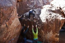 Bouldering in Hueco Tanks on 02/14/2020 with Blue Lizard Climbing and Yoga

Filename: SRM_20200214_1405040.jpg
Aperture: f/6.3
Shutter Speed: 1/250
Body: Canon EOS-1D Mark II
Lens: Canon EF 16-35mm f/2.8 L