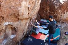 Bouldering in Hueco Tanks on 02/14/2020 with Blue Lizard Climbing and Yoga

Filename: SRM_20200214_1409100.jpg
Aperture: f/4.5
Shutter Speed: 1/250
Body: Canon EOS-1D Mark II
Lens: Canon EF 16-35mm f/2.8 L