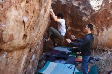 Bouldering in Hueco Tanks on 02/14/2020 with Blue Lizard Climbing and Yoga

Filename: SRM_20200214_1409370.jpg
Aperture: f/5.0
Shutter Speed: 1/250
Body: Canon EOS-1D Mark II
Lens: Canon EF 16-35mm f/2.8 L