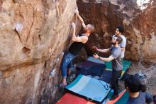 Bouldering in Hueco Tanks on 02/14/2020 with Blue Lizard Climbing and Yoga

Filename: SRM_20200214_1411510.jpg
Aperture: f/3.5
Shutter Speed: 1/500
Body: Canon EOS-1D Mark II
Lens: Canon EF 16-35mm f/2.8 L