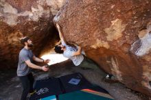 Bouldering in Hueco Tanks on 02/14/2020 with Blue Lizard Climbing and Yoga

Filename: SRM_20200214_1446490.jpg
Aperture: f/5.0
Shutter Speed: 1/320
Body: Canon EOS-1D Mark II
Lens: Canon EF 16-35mm f/2.8 L