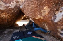 Bouldering in Hueco Tanks on 02/14/2020 with Blue Lizard Climbing and Yoga

Filename: SRM_20200214_1449240.jpg
Aperture: f/5.0
Shutter Speed: 1/320
Body: Canon EOS-1D Mark II
Lens: Canon EF 16-35mm f/2.8 L