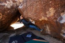 Bouldering in Hueco Tanks on 02/14/2020 with Blue Lizard Climbing and Yoga

Filename: SRM_20200214_1449300.jpg
Aperture: f/5.0
Shutter Speed: 1/320
Body: Canon EOS-1D Mark II
Lens: Canon EF 16-35mm f/2.8 L