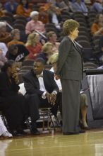 The lady longhorns defeated the Oral Roberts University's (ORU) Golden Eagles 79-40 Saturday night.

Filename: SRM_20061125_1346540.jpg
Aperture: f/2.8
Shutter Speed: 1/400
Body: Canon EOS-1D Mark II
Lens: Canon EF 80-200mm f/2.8 L