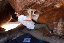 Bouldering in Hueco Tanks on 02/14/2020 with Blue Lizard Climbing and Yoga

Filename: SRM_20200214_1451140.jpg
Aperture: f/4.5
Shutter Speed: 1/320
Body: Canon EOS-1D Mark II
Lens: Canon EF 16-35mm f/2.8 L