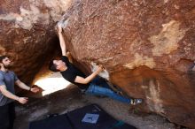 Bouldering in Hueco Tanks on 02/14/2020 with Blue Lizard Climbing and Yoga

Filename: SRM_20200214_1453500.jpg
Aperture: f/5.6
Shutter Speed: 1/250
Body: Canon EOS-1D Mark II
Lens: Canon EF 16-35mm f/2.8 L