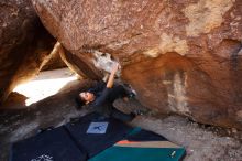 Bouldering in Hueco Tanks on 02/14/2020 with Blue Lizard Climbing and Yoga

Filename: SRM_20200214_1455020.jpg
Aperture: f/5.0
Shutter Speed: 1/250
Body: Canon EOS-1D Mark II
Lens: Canon EF 16-35mm f/2.8 L