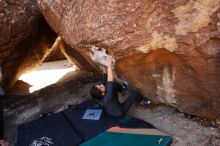 Bouldering in Hueco Tanks on 02/14/2020 with Blue Lizard Climbing and Yoga

Filename: SRM_20200214_1455021.jpg
Aperture: f/5.0
Shutter Speed: 1/250
Body: Canon EOS-1D Mark II
Lens: Canon EF 16-35mm f/2.8 L