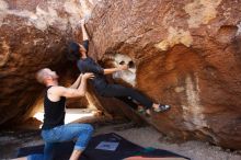 Bouldering in Hueco Tanks on 02/14/2020 with Blue Lizard Climbing and Yoga

Filename: SRM_20200214_1457110.jpg
Aperture: f/5.0
Shutter Speed: 1/250
Body: Canon EOS-1D Mark II
Lens: Canon EF 16-35mm f/2.8 L