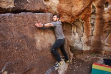 Bouldering in Hueco Tanks on 02/14/2020 with Blue Lizard Climbing and Yoga

Filename: SRM_20200214_1512500.jpg
Aperture: f/5.0
Shutter Speed: 1/250
Body: Canon EOS-1D Mark II
Lens: Canon EF 16-35mm f/2.8 L