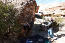 Bouldering in Hueco Tanks on 02/14/2020 with Blue Lizard Climbing and Yoga

Filename: SRM_20200214_1513420.jpg
Aperture: f/9.0
Shutter Speed: 1/200
Body: Canon EOS-1D Mark II
Lens: Canon EF 16-35mm f/2.8 L