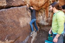 Bouldering in Hueco Tanks on 02/14/2020 with Blue Lizard Climbing and Yoga

Filename: SRM_20200214_1514450.jpg
Aperture: f/3.5
Shutter Speed: 1/250
Body: Canon EOS-1D Mark II
Lens: Canon EF 16-35mm f/2.8 L