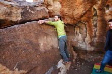 Bouldering in Hueco Tanks on 02/14/2020 with Blue Lizard Climbing and Yoga

Filename: SRM_20200214_1517500.jpg
Aperture: f/3.5
Shutter Speed: 1/250
Body: Canon EOS-1D Mark II
Lens: Canon EF 16-35mm f/2.8 L