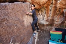 Bouldering in Hueco Tanks on 02/14/2020 with Blue Lizard Climbing and Yoga

Filename: SRM_20200214_1523120.jpg
Aperture: f/4.5
Shutter Speed: 1/250
Body: Canon EOS-1D Mark II
Lens: Canon EF 16-35mm f/2.8 L