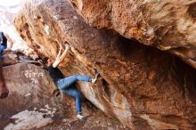 Bouldering in Hueco Tanks on 02/14/2020 with Blue Lizard Climbing and Yoga

Filename: SRM_20200214_1526420.jpg
Aperture: f/4.0
Shutter Speed: 1/250
Body: Canon EOS-1D Mark II
Lens: Canon EF 16-35mm f/2.8 L