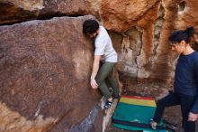 Bouldering in Hueco Tanks on 02/14/2020 with Blue Lizard Climbing and Yoga

Filename: SRM_20200214_1534420.jpg
Aperture: f/2.8
Shutter Speed: 1/400
Body: Canon EOS-1D Mark II
Lens: Canon EF 16-35mm f/2.8 L