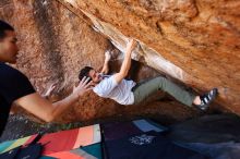 Bouldering in Hueco Tanks on 02/14/2020 with Blue Lizard Climbing and Yoga

Filename: SRM_20200214_1544560.jpg
Aperture: f/3.2
Shutter Speed: 1/250
Body: Canon EOS-1D Mark II
Lens: Canon EF 16-35mm f/2.8 L