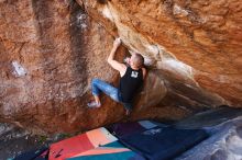 Bouldering in Hueco Tanks on 02/14/2020 with Blue Lizard Climbing and Yoga

Filename: SRM_20200214_1609250.jpg
Aperture: f/3.2
Shutter Speed: 1/250
Body: Canon EOS-1D Mark II
Lens: Canon EF 16-35mm f/2.8 L