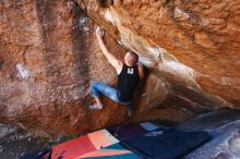 Bouldering in Hueco Tanks on 02/14/2020 with Blue Lizard Climbing and Yoga

Filename: SRM_20200214_1609260.jpg
Aperture: f/3.2
Shutter Speed: 1/250
Body: Canon EOS-1D Mark II
Lens: Canon EF 16-35mm f/2.8 L